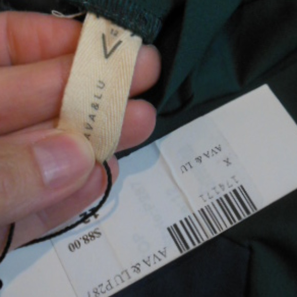 New! AVA & LU 12 yr Green/Blue Mock Neck Blouse - Picture 4 of 5